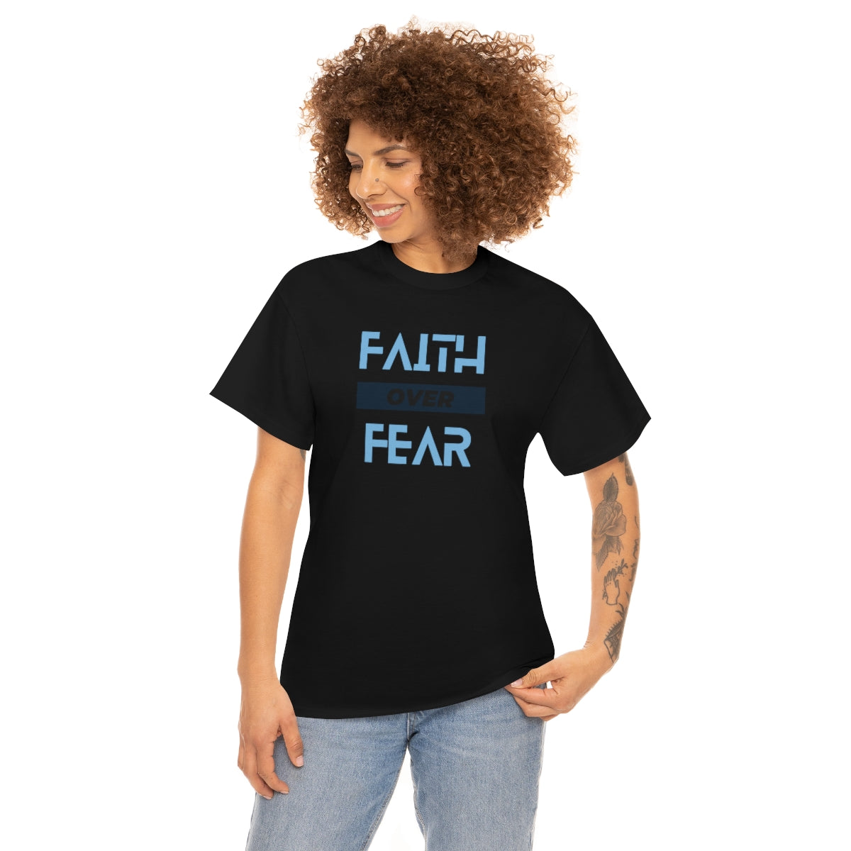 Fear over Fear Unisex Heavy Cotton Tee| Faith Based Tee