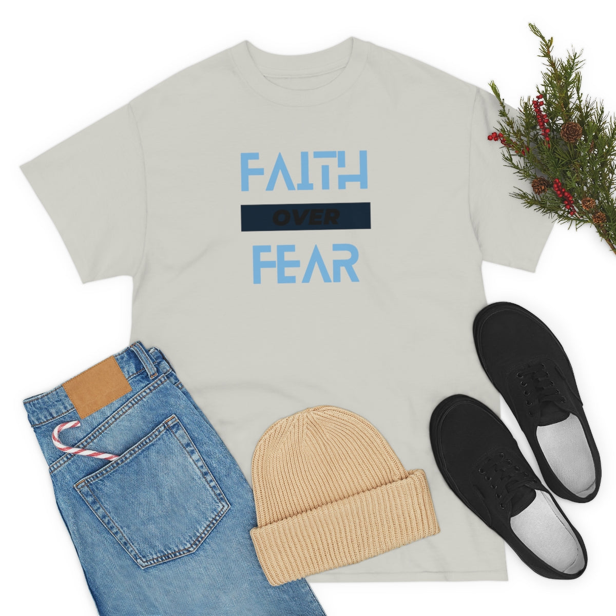 Fear over Fear Unisex Heavy Cotton Tee| Faith Based Tee