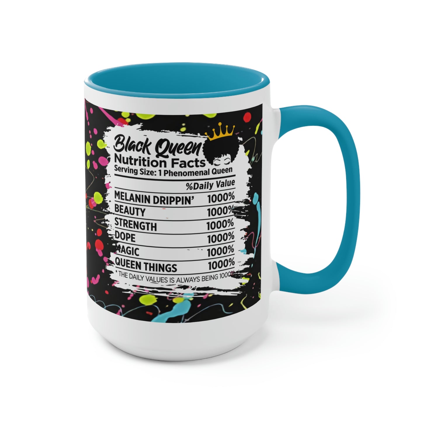 Black Queen Nutrition Two-Tone Coffee Mugs| Graffiti Mug