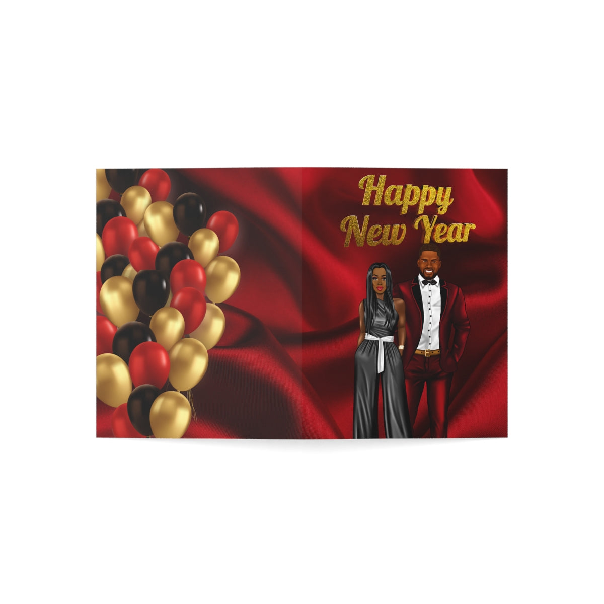 Happy New Year Card| Folded Greeting Cards (1, 10, 30, and 50pcs)