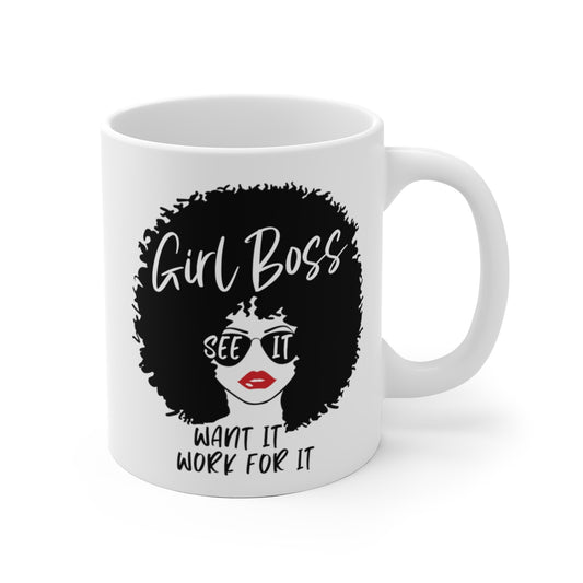 Girl Boss White Ceramic Mug