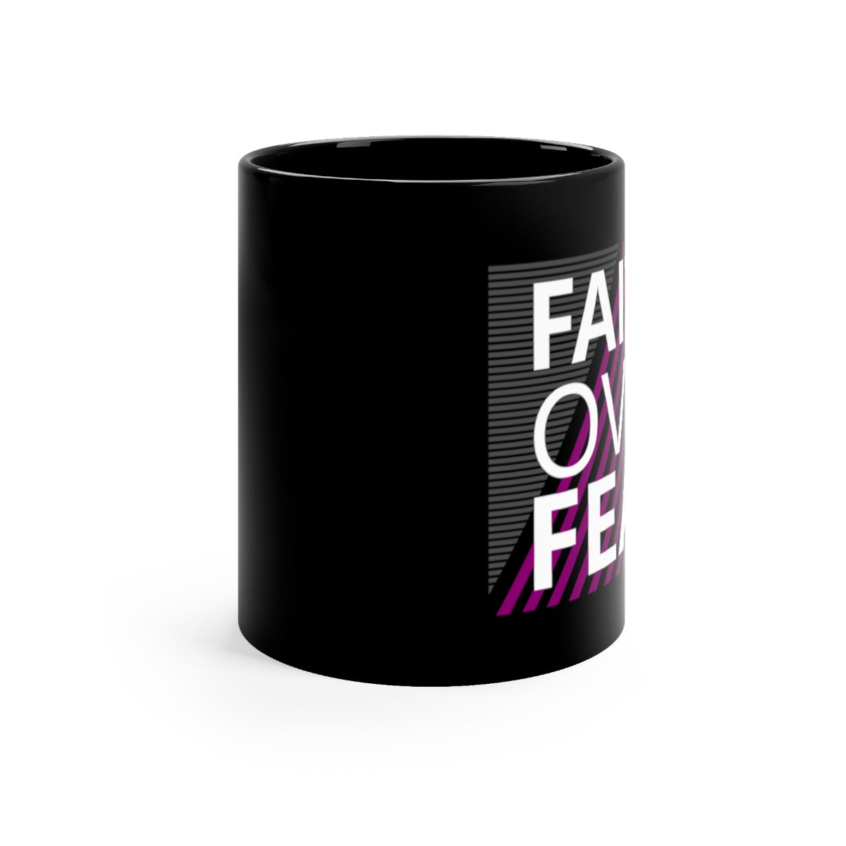 Faith Over Fear Black Mug