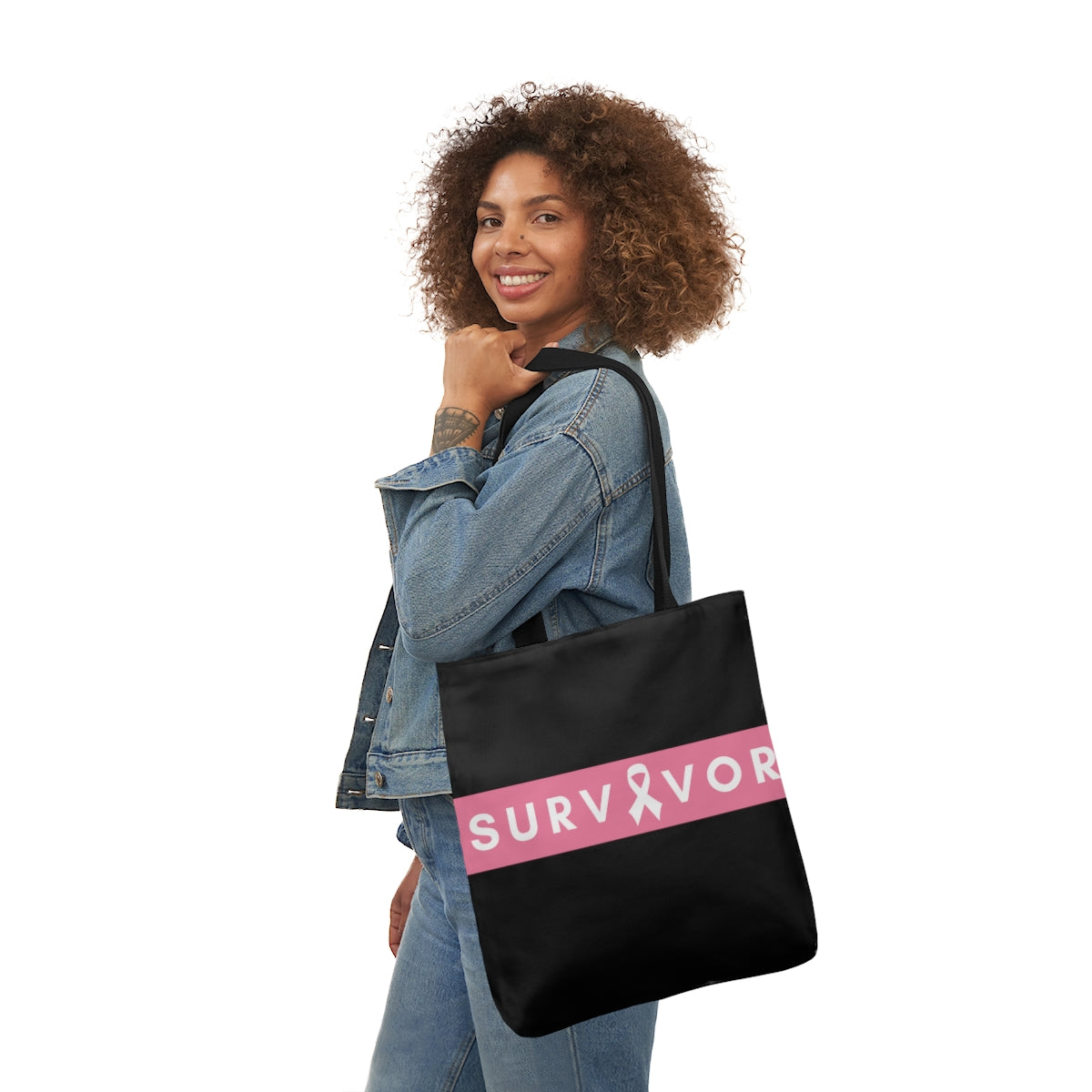 Survivor Canvas Tote Bag| Breast Cancer Awareness Tote Bag