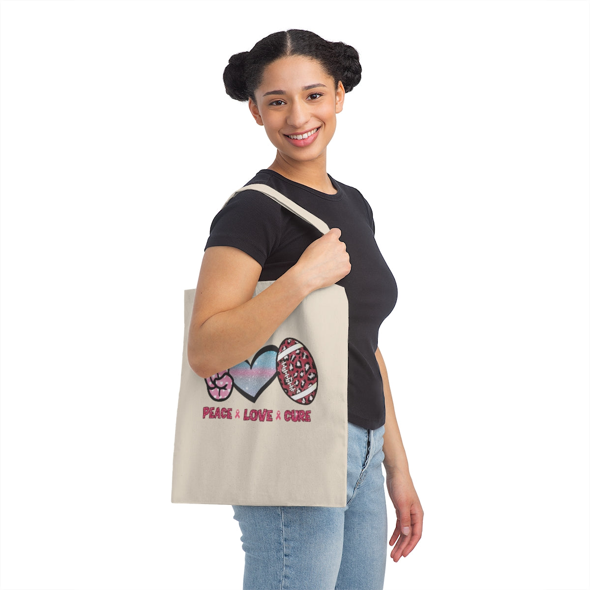 Peace Love Cure Canvas Tote Bag