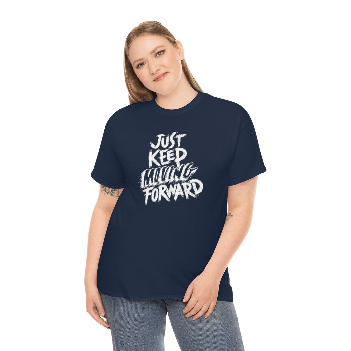 Just Keep Moving Forward Unisex Heavy Cotton Tee| Motivational Shirt