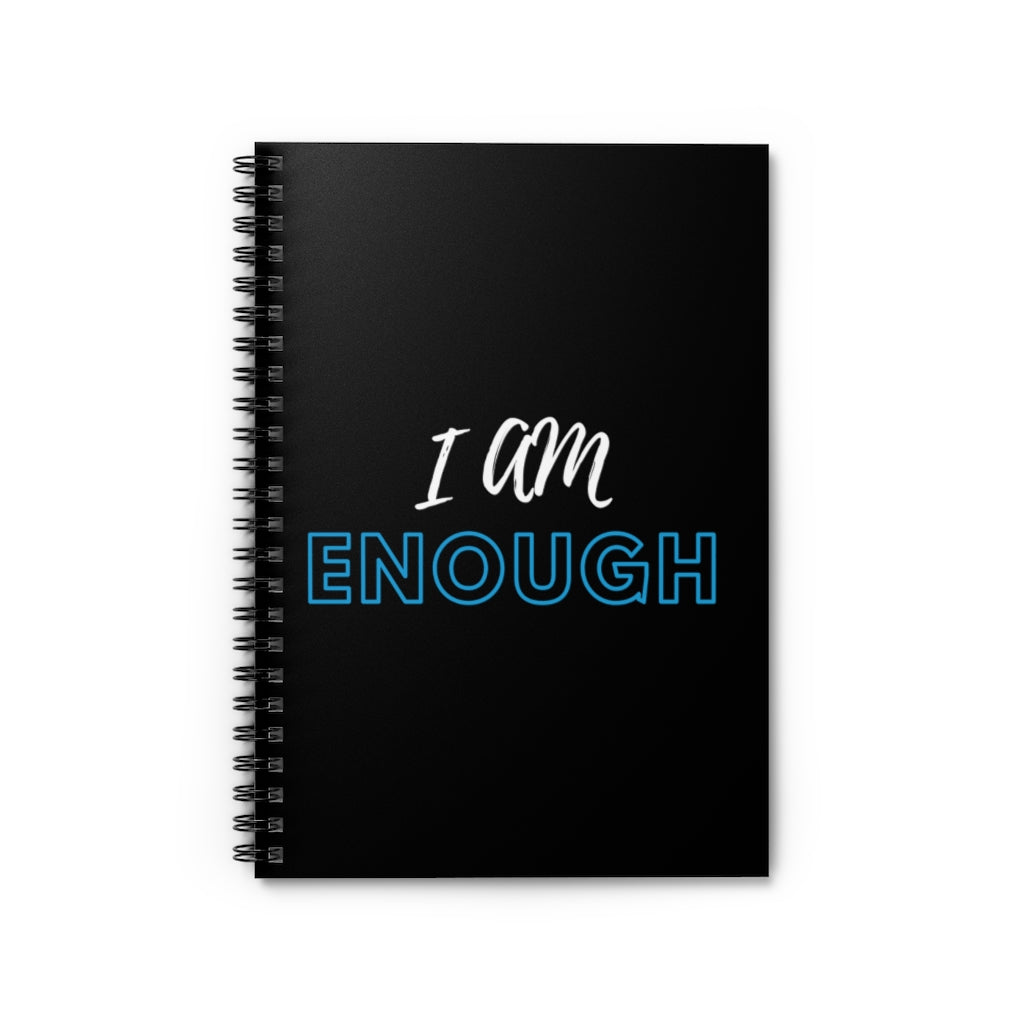 I AM Enough Black Spiral Notebook-Notebook-Epitome of Beaute