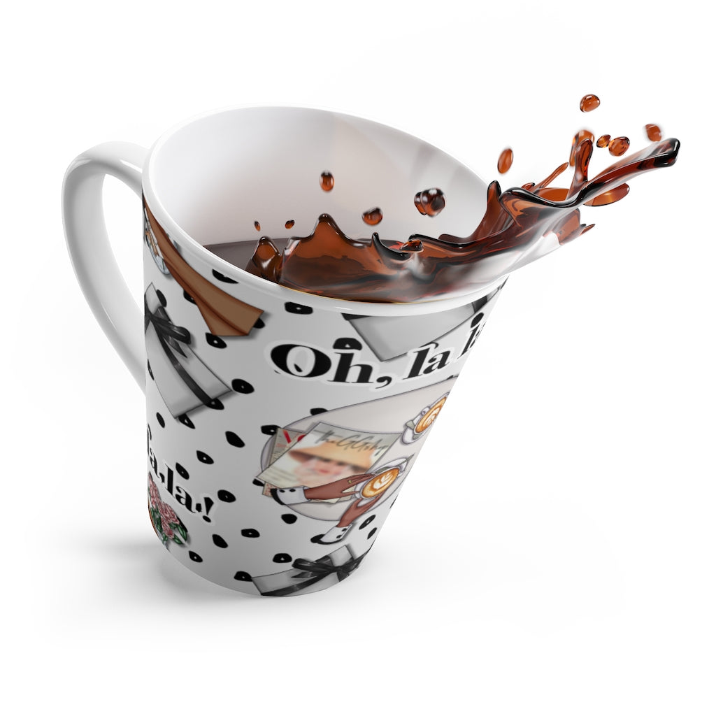 OH, La La Latte Mug-Paris Mug-French Mug-Cappuccino-Fashion Mug