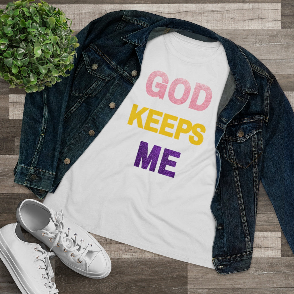 God Keeps Me Women's Premium Tee - Epitome of Beaute'