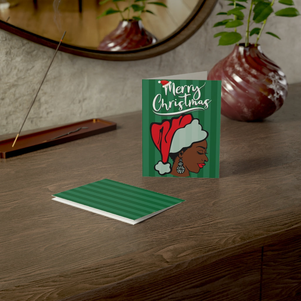 Mrs. Santa Christmas Card| Folded Greeting Cards (1, 10, 30, and 50pcs)