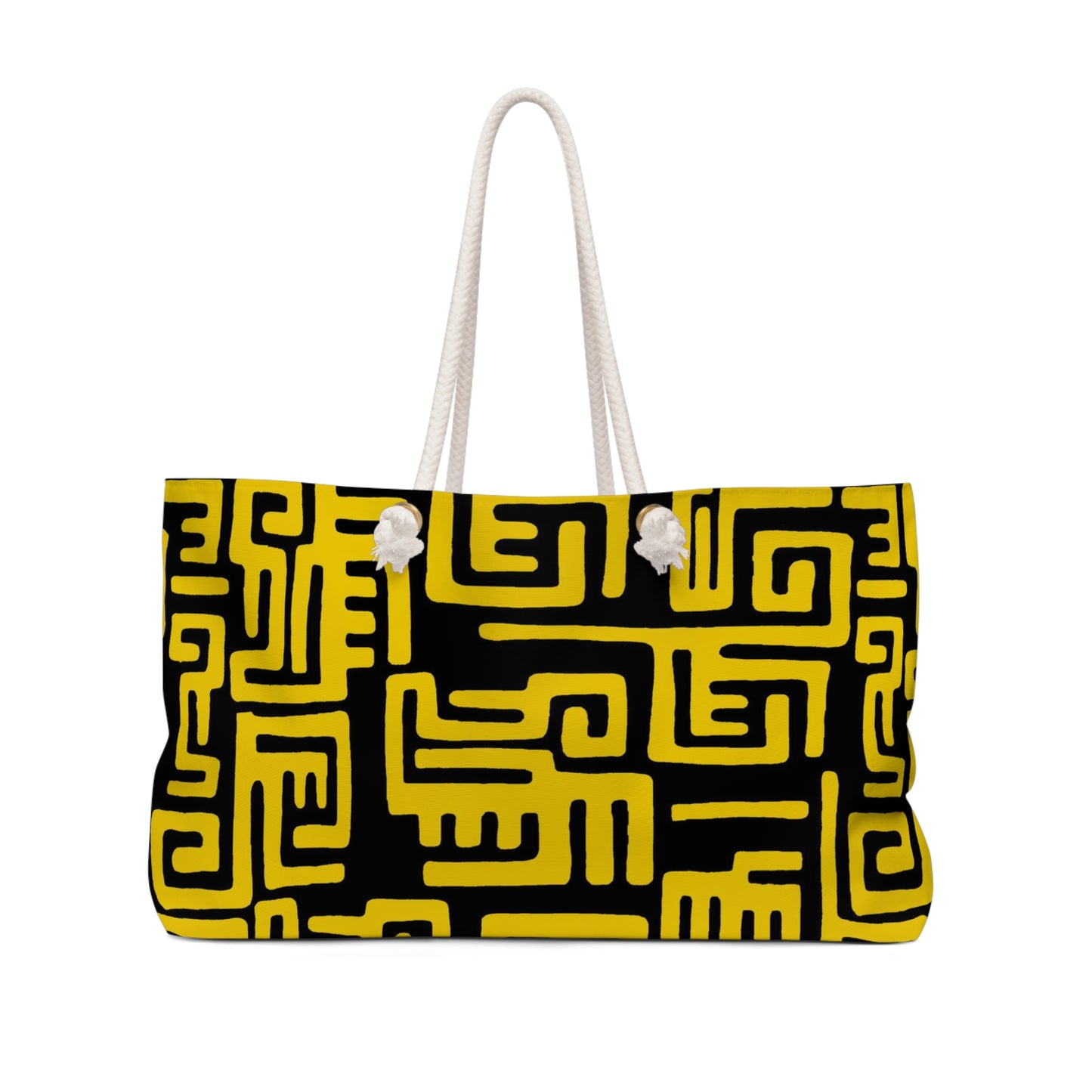 Afrocentric Geometric Yellow Weekender Bag