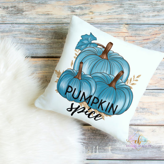 Blue Pumpkin Spice Square Pillows